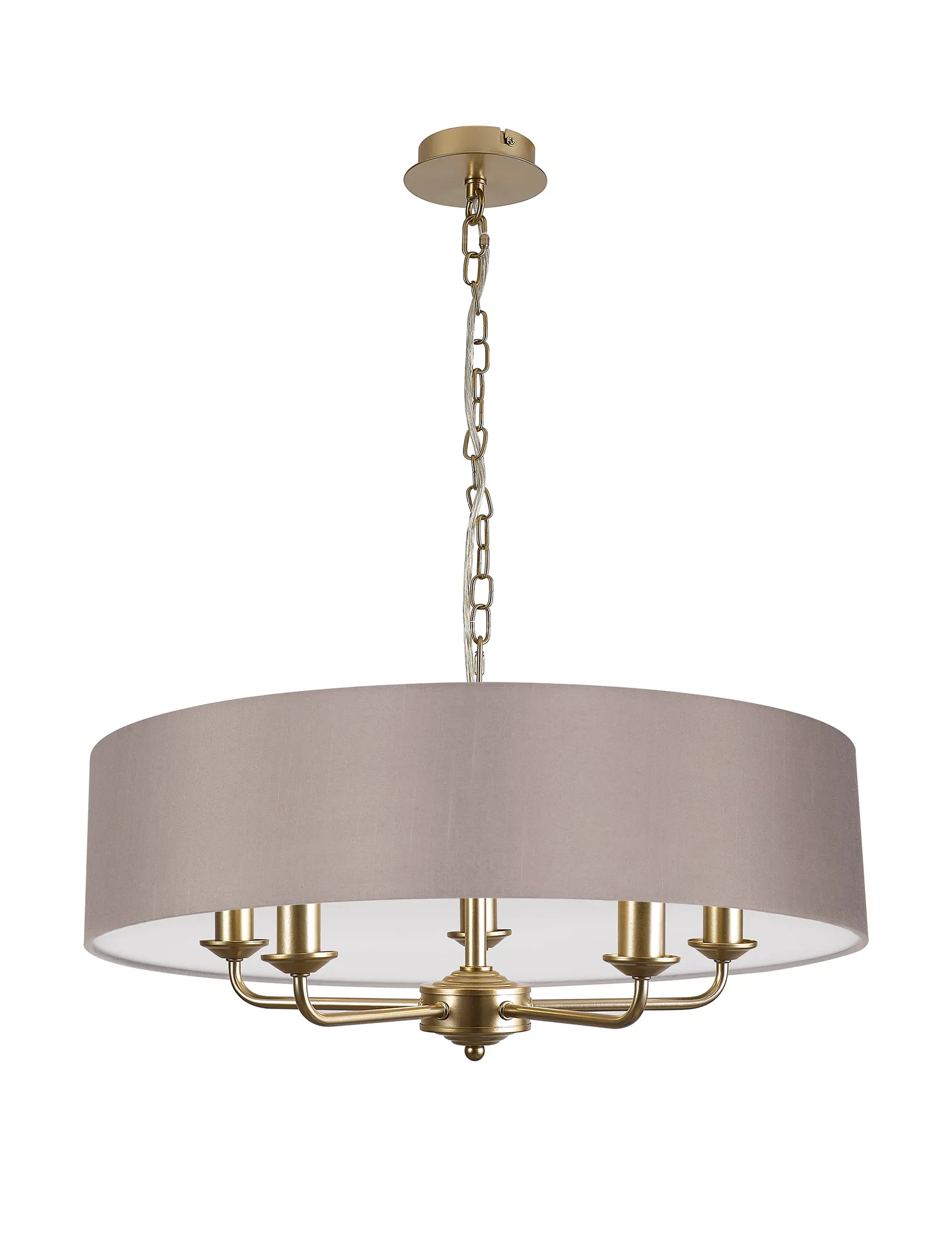 Banyan 60cm 5 Light Pendant Champagne Gold, Grey DK0945  Deco Banyan CG GR